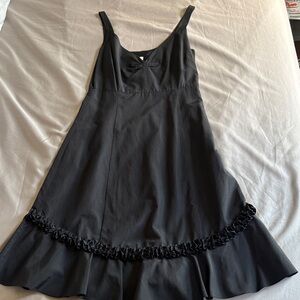Anthropologie Odille Black Ruffled Mini Dress